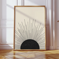Minimal Black Sunburst Rising