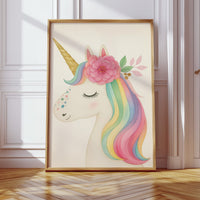 Starlit Unicorn with Rainbow Mane