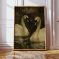 Two Swans in Quiet Reflection