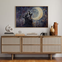 Lone Wolf Howl Under the Moon