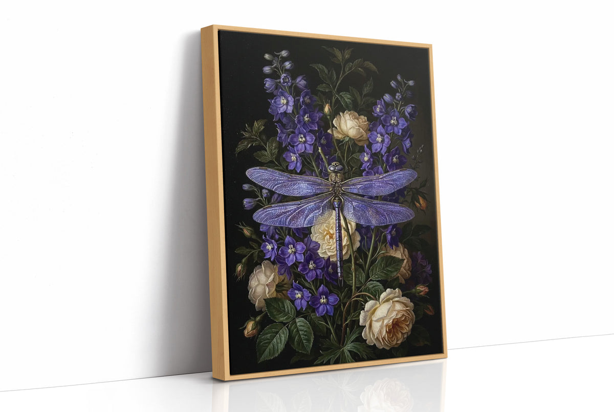 Dragonfly in the Delphinium