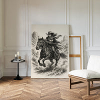 Grit & Dust – Cowgirl Outlaw Western Sketch Print