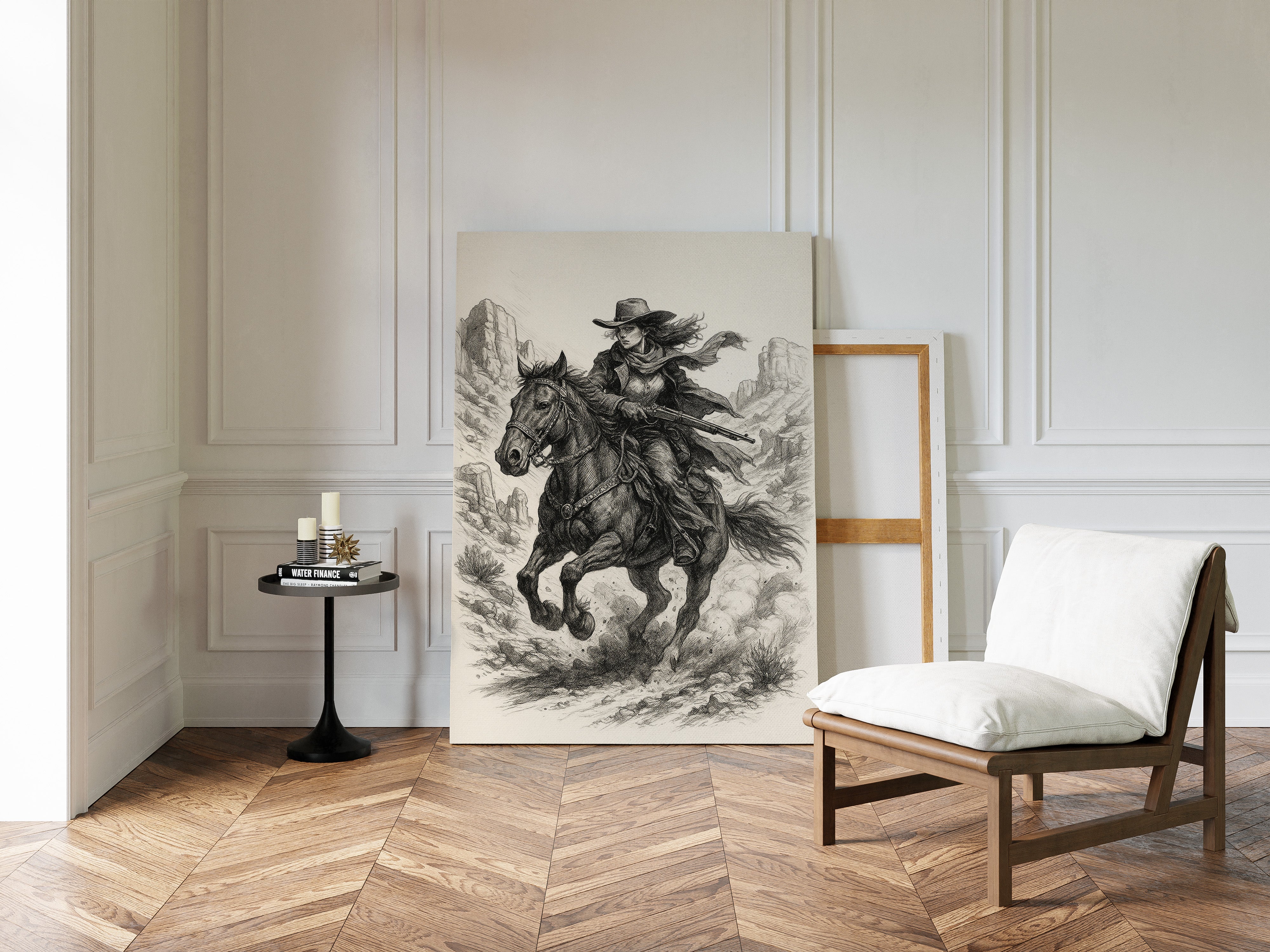 Grit & Dust – Cowgirl Outlaw Western Sketch Print