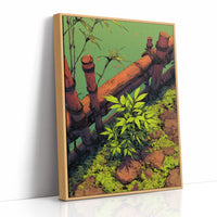 Bamboo Fence in Chartreuse Light