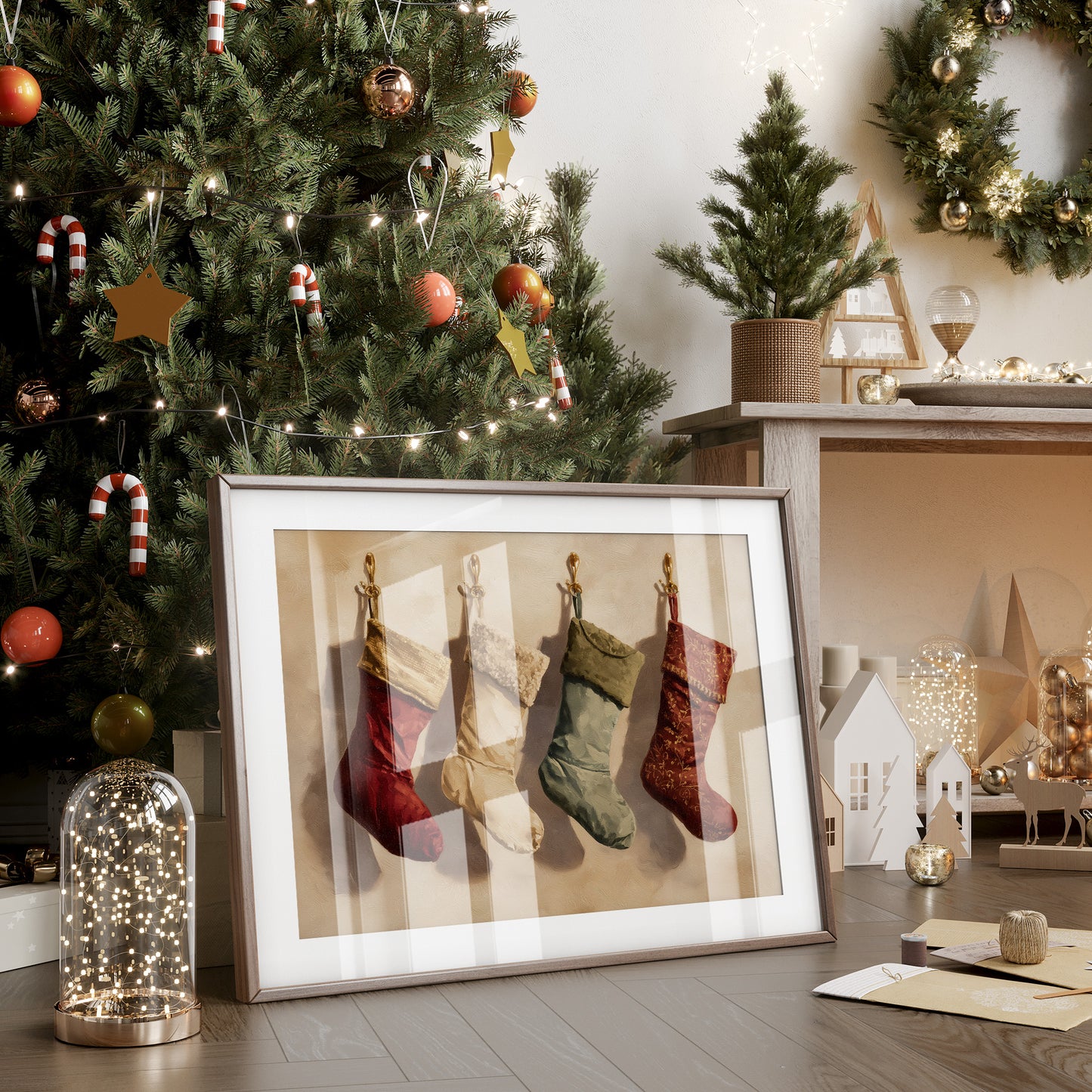 Stockings Frame December's Gentle Light