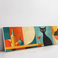 Mid Century Black Cat and Cocktail