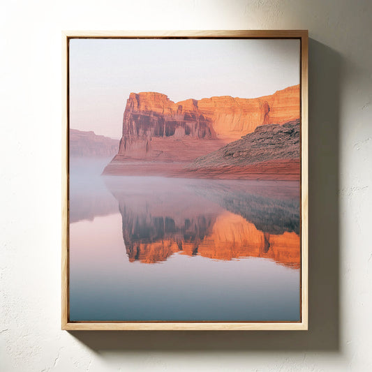 Desert Cliffs Reflected in Morning Mist