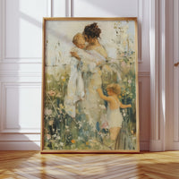 Mother and Children in the Summer Meadow