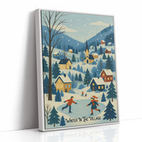 Alpine Skaters Under Starlit Sky
