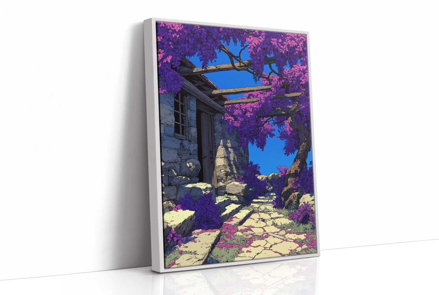 Wisteria Over the Old Stone Cottage