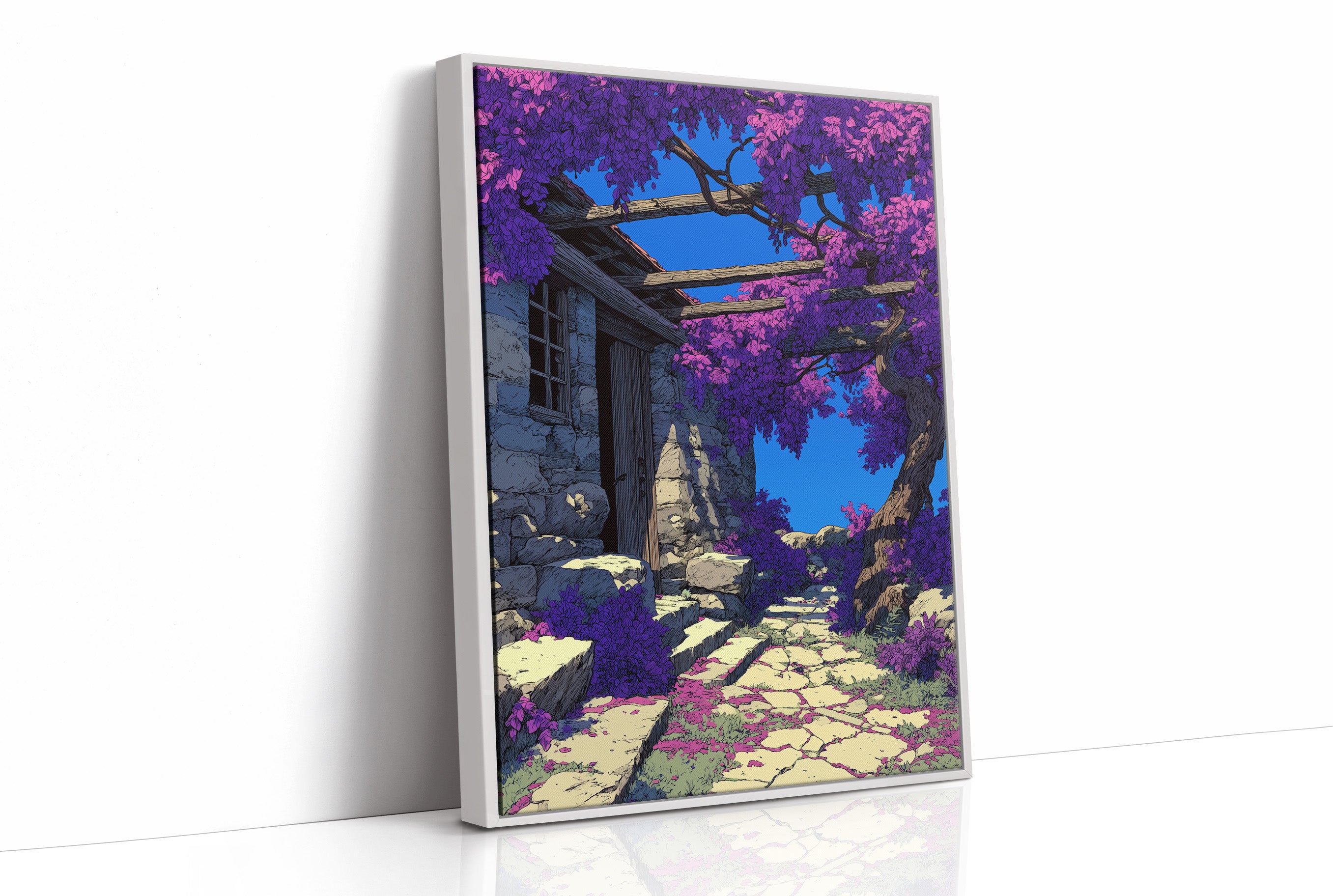 Wisteria Over the Old Stone Cottage