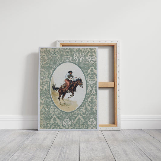 Sage Damask Frames Wild Bronco