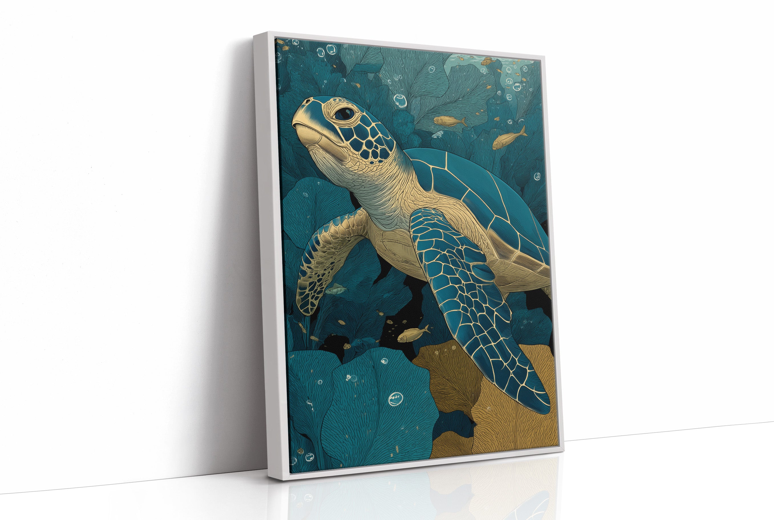 Sea Turtle Through the Reef