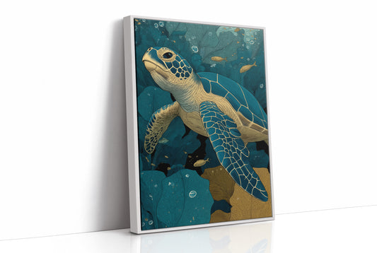 Sea Turtle Through the Reef
