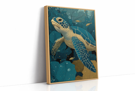 Sea Turtle Through the Reef