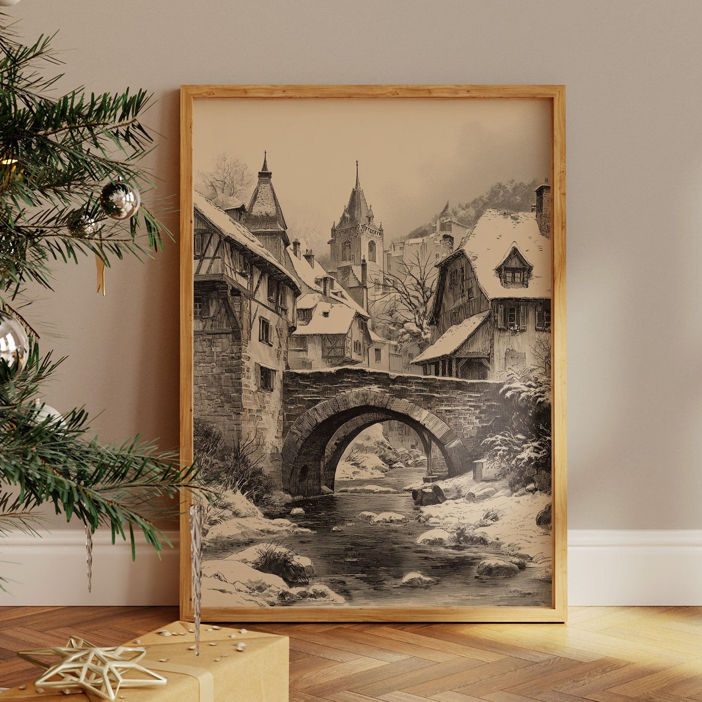 Stone Bridge Leads To Christmas
