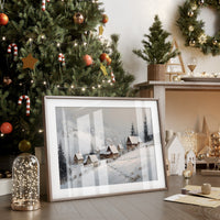 Snow Blankets Our Mountain Village Path