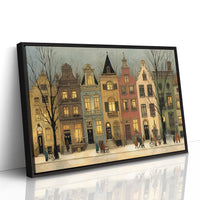 Twilight Gathering Along Cobbled Streets