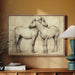 vintage horse drawing black and white 