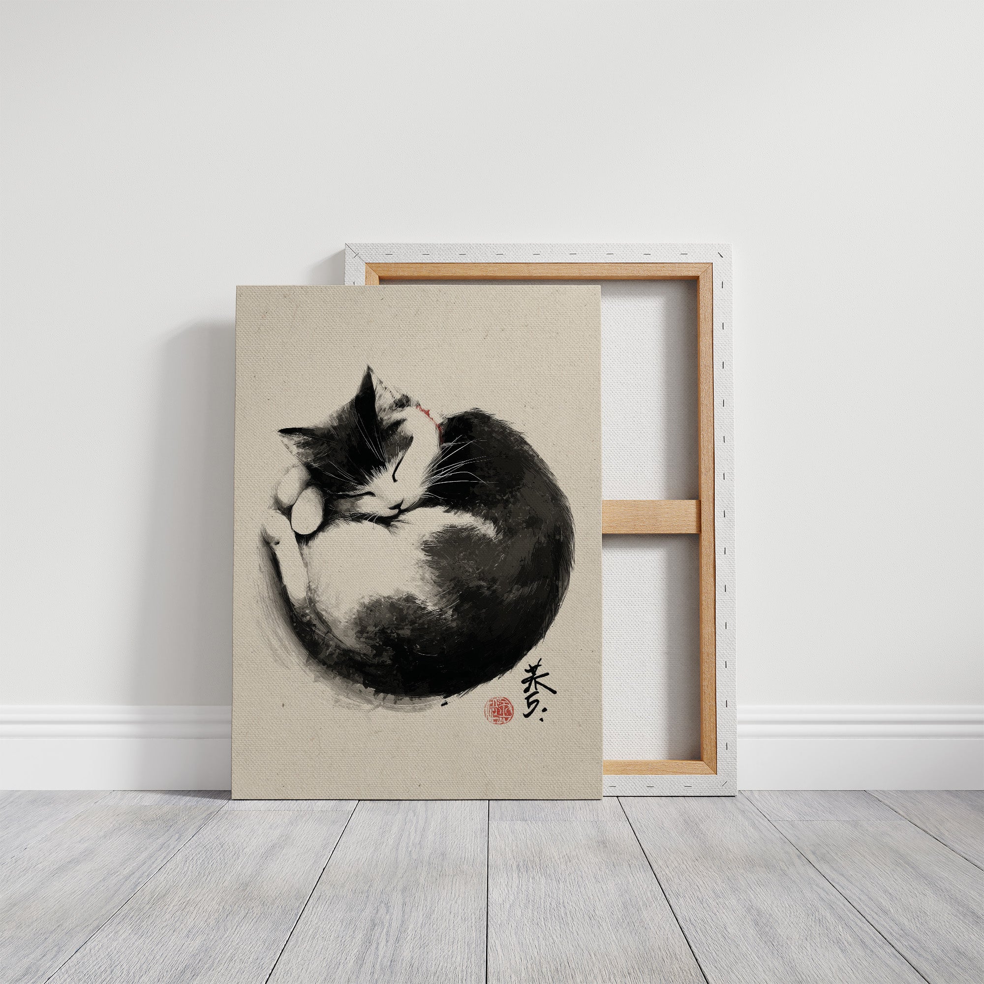 Sleeping Cat Finds Zen Peace