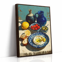 Hummus and Blue Pottery