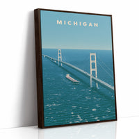 Mackinac Bridge Freighter Crossing