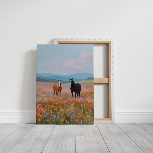 Wild Horses Dance Through Wildflowers
