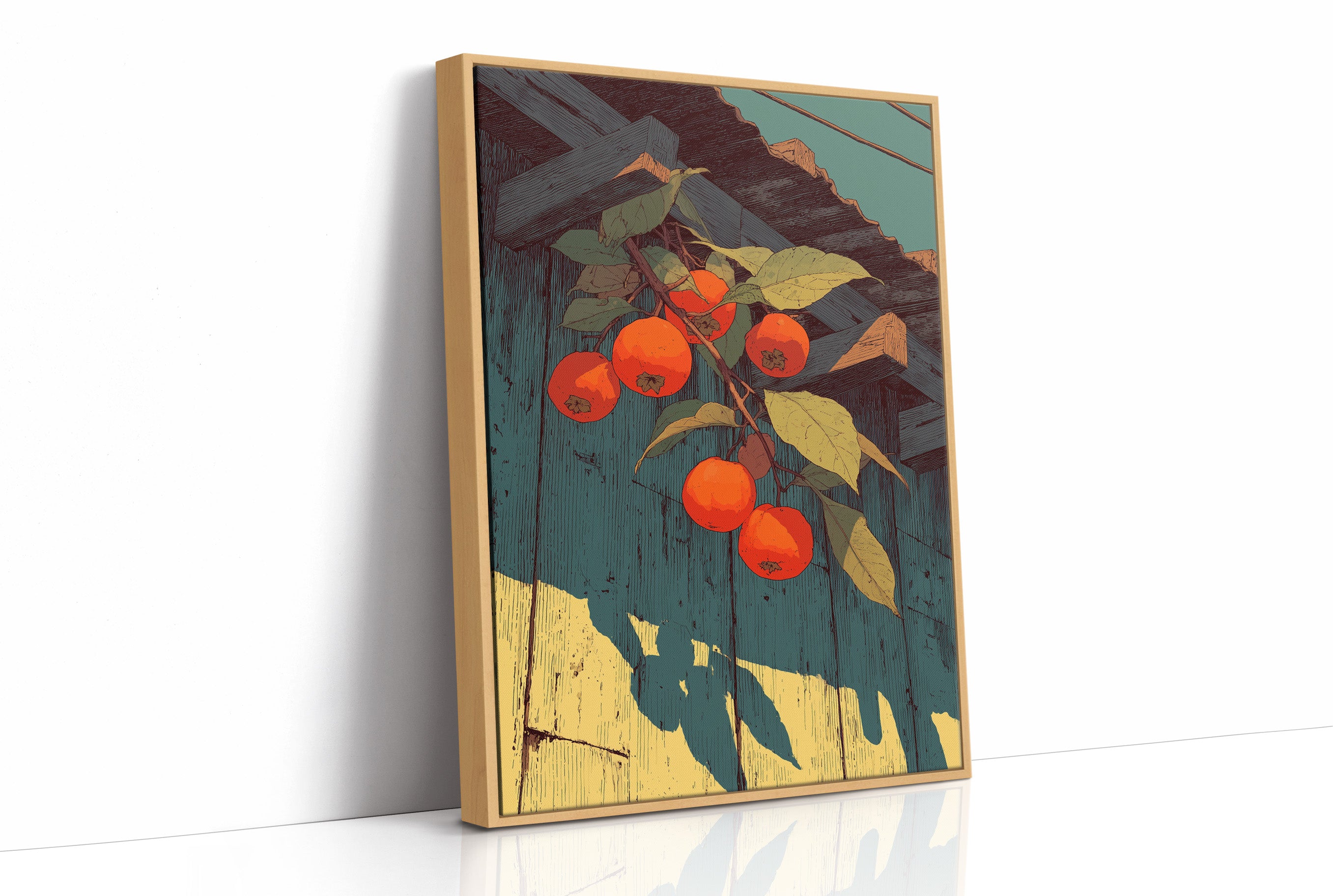 Persimmons Against the Old Roof