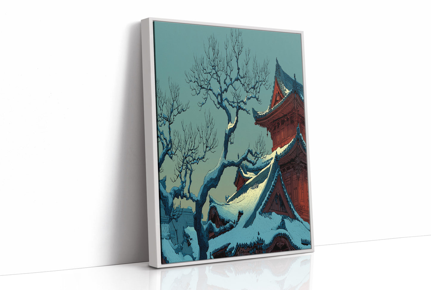 Snow Settles on the Temple Roofs