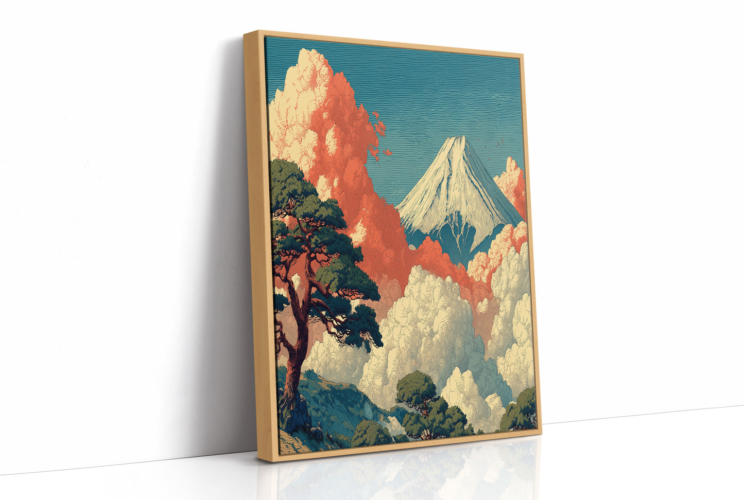 Fuji Above the Coral Clouds
