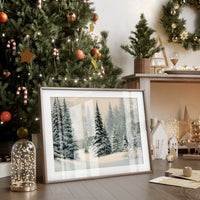 Snow Settles Among Northwoods Pineway