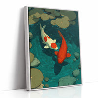 Koi Circling the Lily Pads
