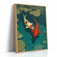 Koi Circling the Lily Pads