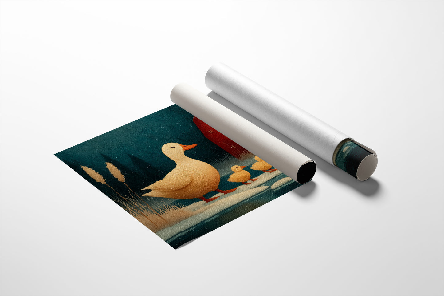 Duckling Parade at Dusk