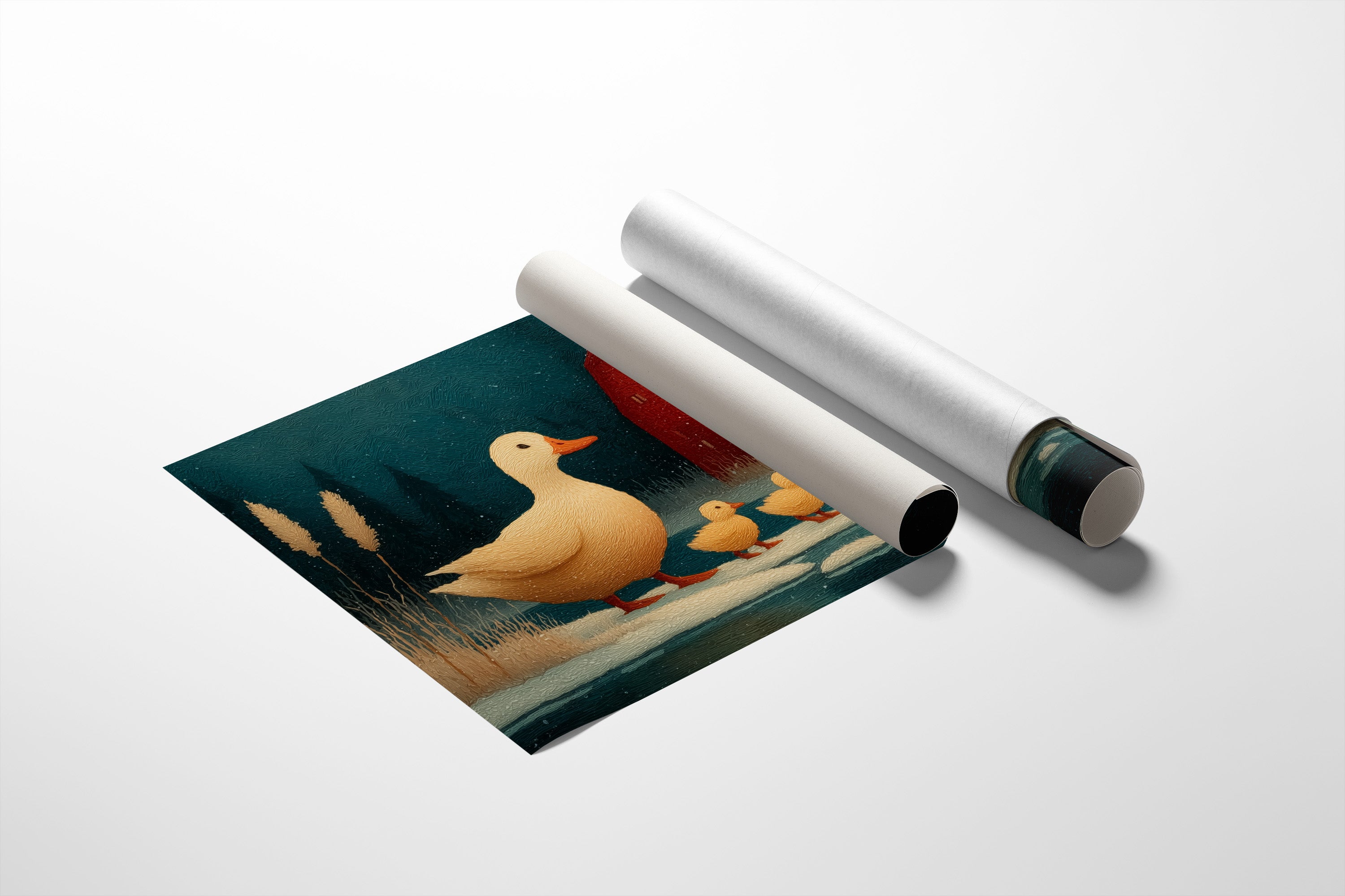 Duckling Parade at Dusk