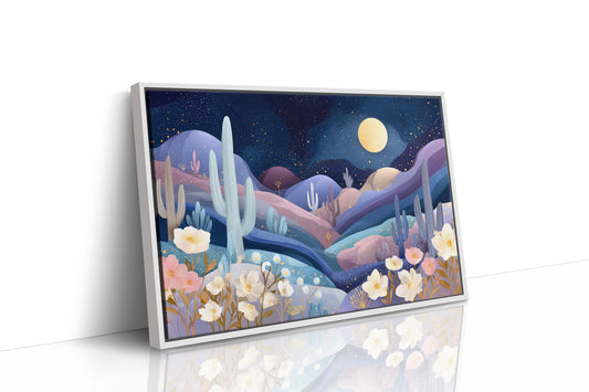 Desert Cosmos Blooms Under Moonlight