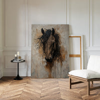 Rawhide Gaze Textured Horse Portrait