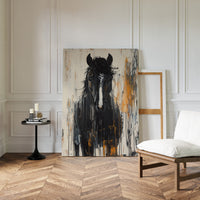 Fierce Stallion in Amber Rain