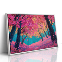 Cherry Blossoms Dance In Turquoise Light