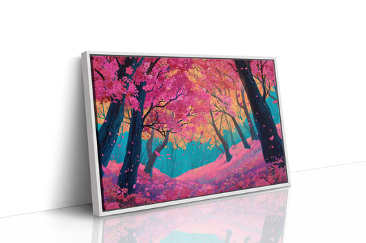 Cherry Blossoms Dance In Turquoise Light