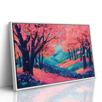 Cherry Blossoms Dance Above Turquoise Hills