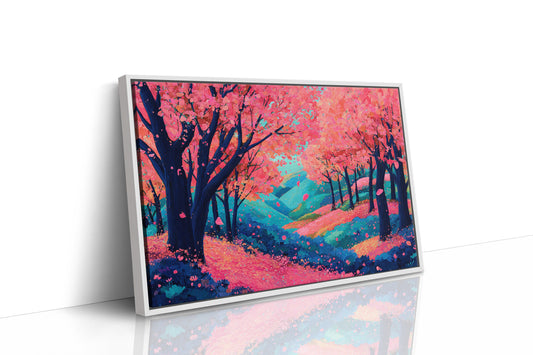 Cherry Blossoms Dance Above Turquoise Hills