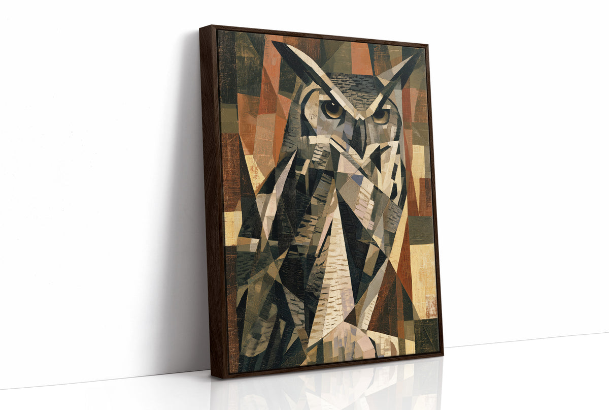 Cubist Great Horned Owl