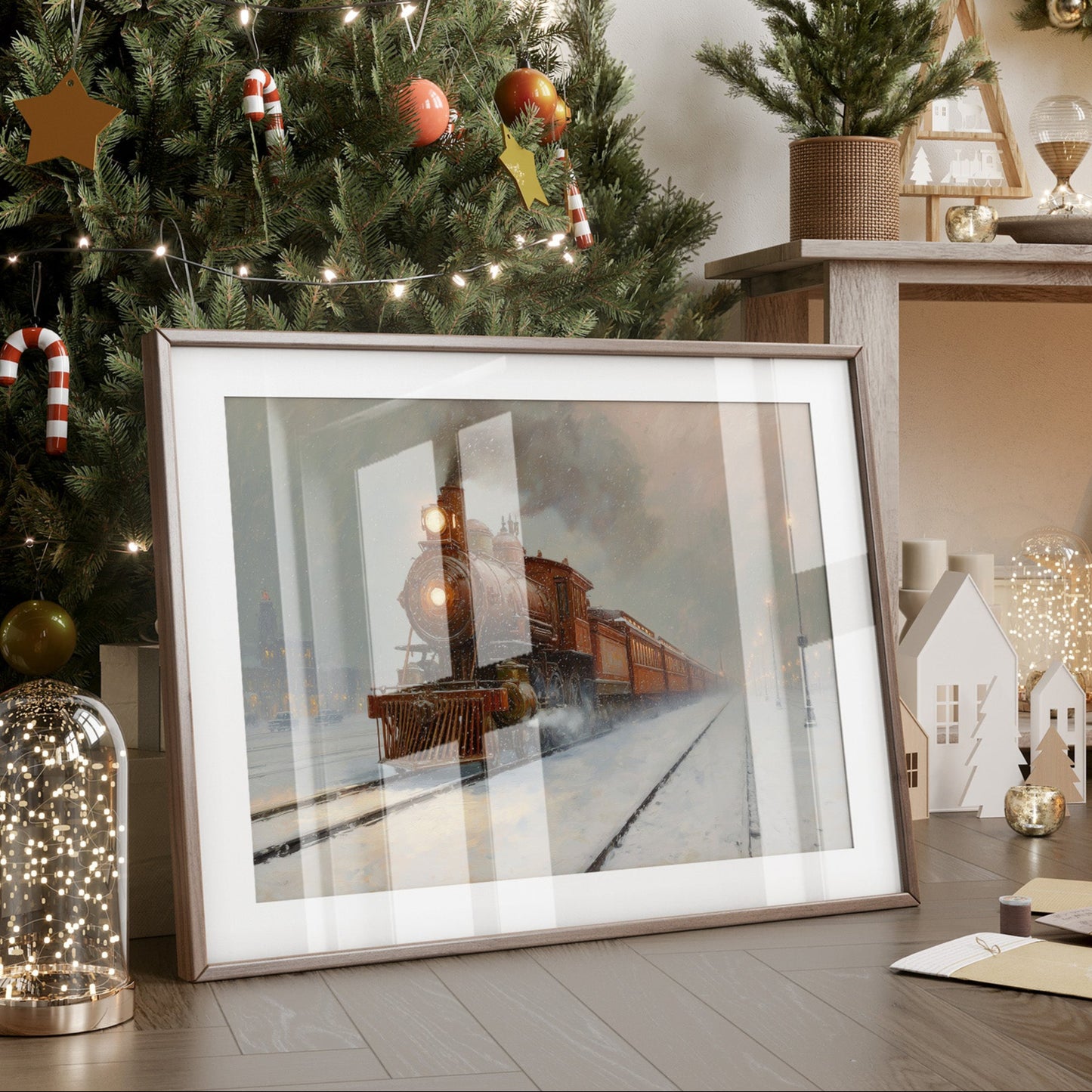 Iron Horse Glows Through Winter Night