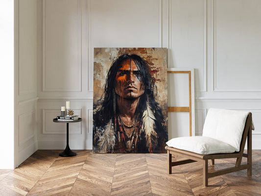 War Paint and Fire Tribal Portrait