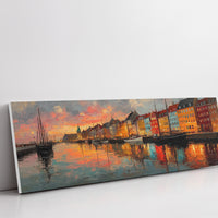 Colorful Harbor Sunset Cityscape