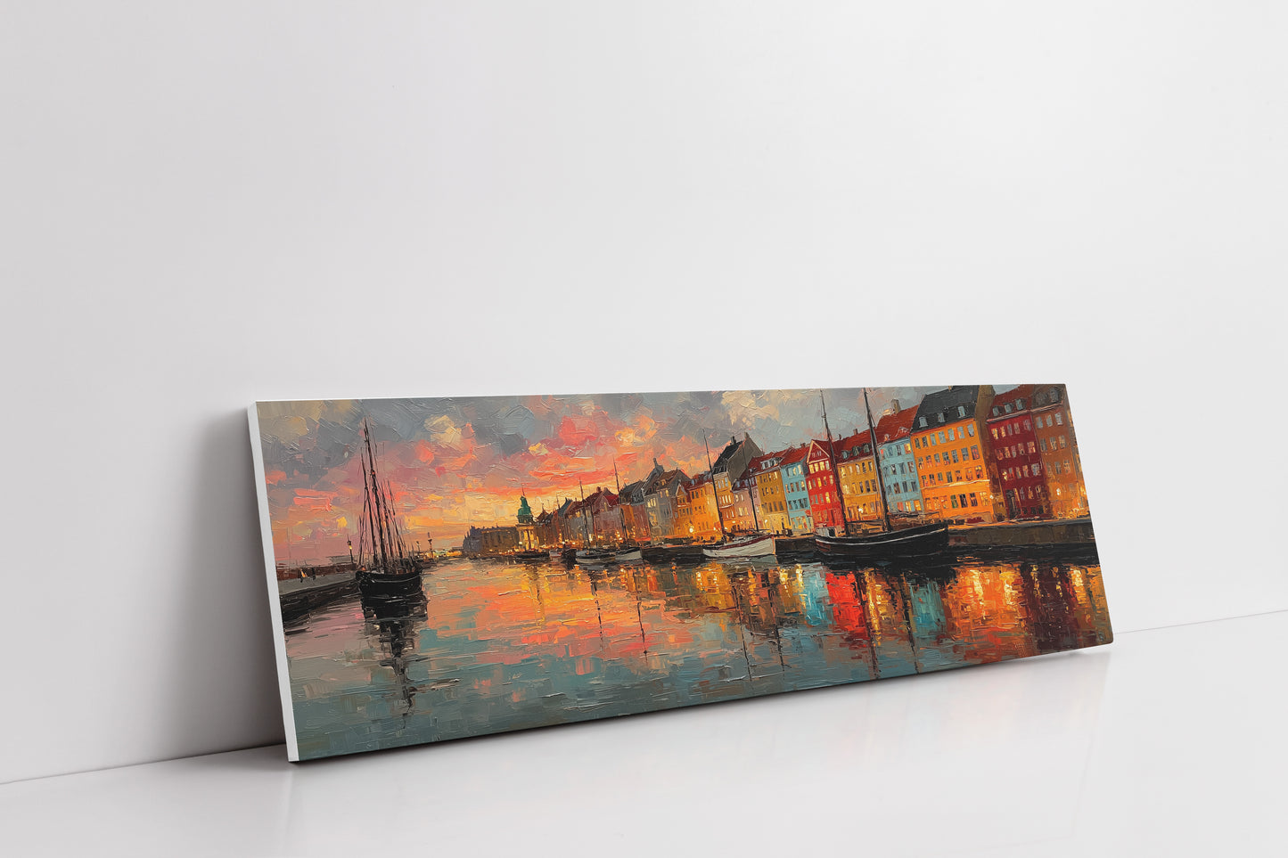 Colorful Harbor Sunset Cityscape