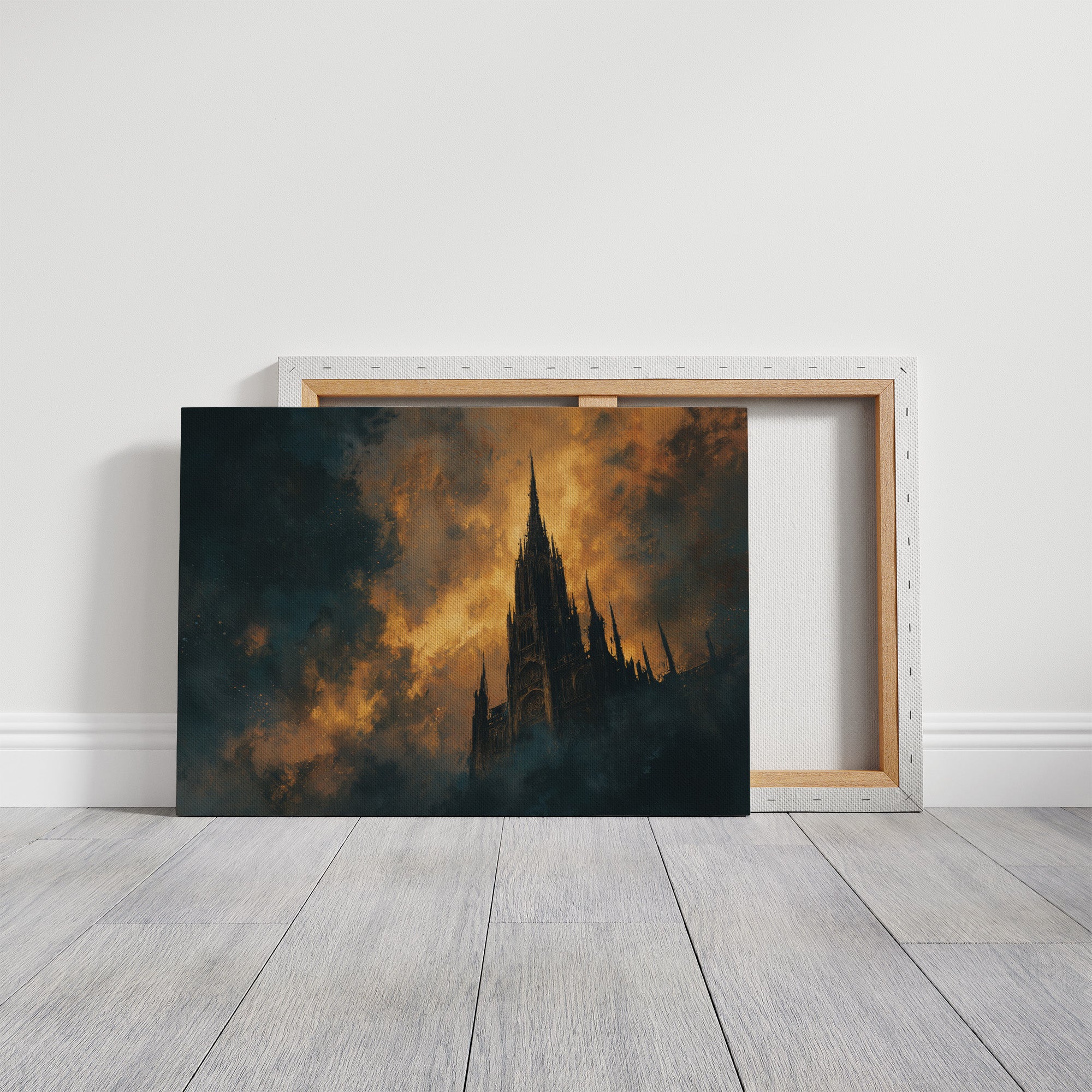 Cathedral Rises Through Amber Sky