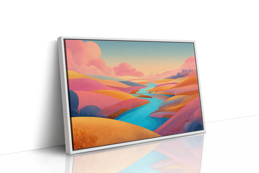 Turquoise River Cuts Through Sunset