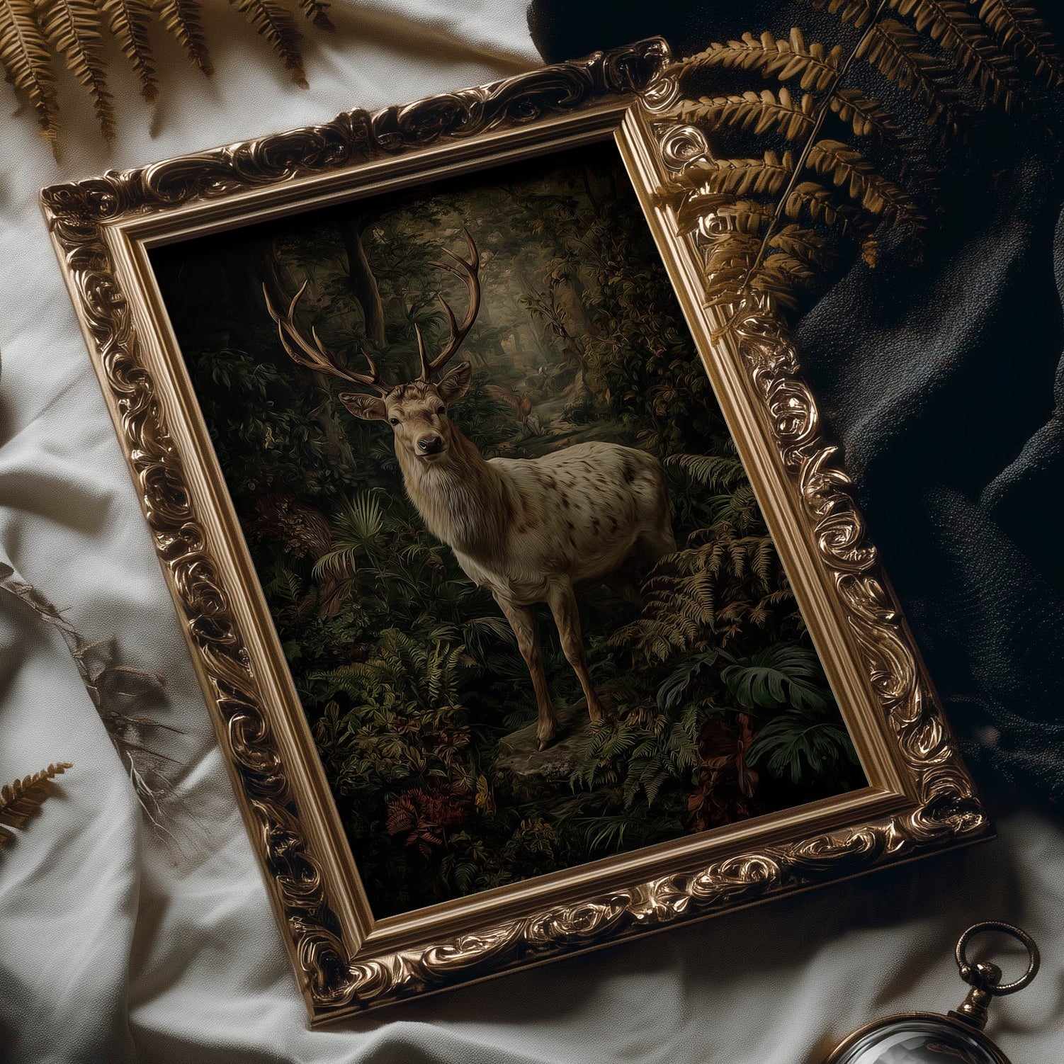 Noble Stag Among Ancient Ferns